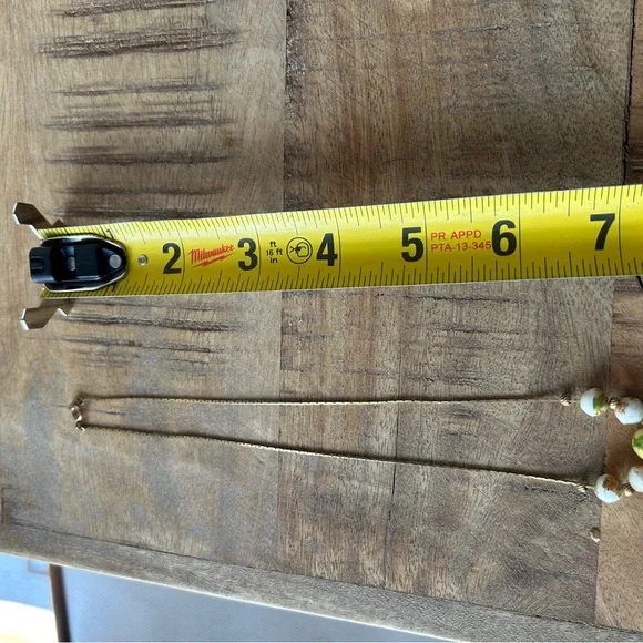 Elegant yellow dress and Green Beaded Necklace - Picture 4 of 4